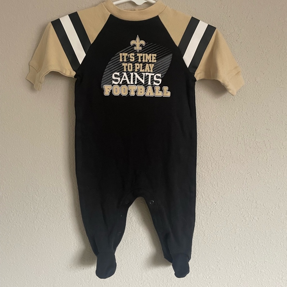NFL‎ Saints Football Baby Coverall Sleeper 0-3 Months